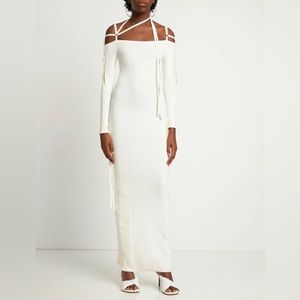 NWT Jacquemus La Robe Arnesi Ribbed Knit Dress Off-White
